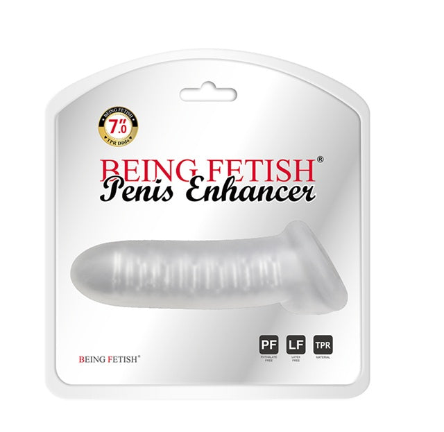 Funda Extensión Textura, Pene Incrementa Engrosa 17cm Sleeve Black Clear
