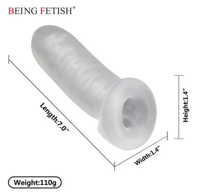 Funda Extensión Textura, Pene Incrementa Engrosa 17cm Sleeve Black Clear