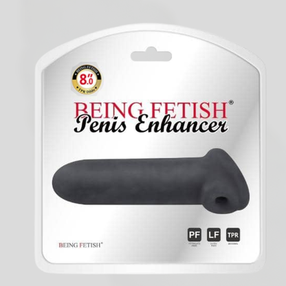 Funda Extensión Pene Mas Grande Textura Ultra Estimulante Transparente 8inch  black