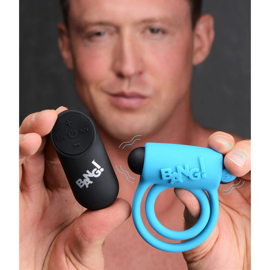 Anillo Pene Inalámbrico Control Remoto 7 Vibraciones  28X Vibrating Cock Ring & Bullet Blue