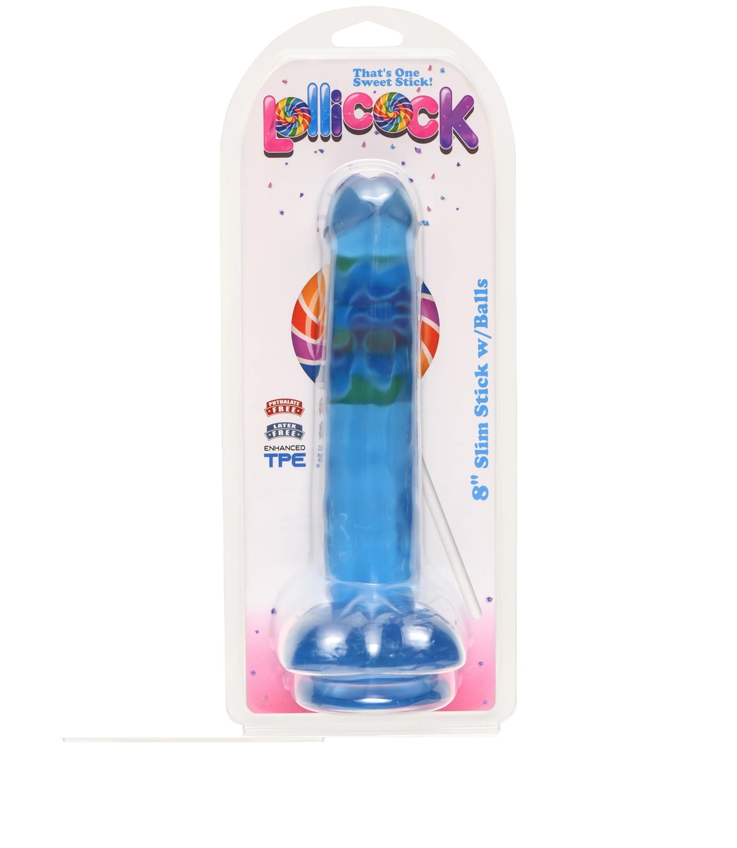 Dildo Pene Consolador 20cm Insertables Anal Vaginal Flexible Lollicock 8 Inch Slim Stick With Balls Berry Ice Dildo