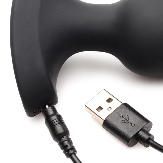 Vibrador Laser Plug Anal Estimulador Silicon Laser Heart Medium Anal Plug With Remote Control