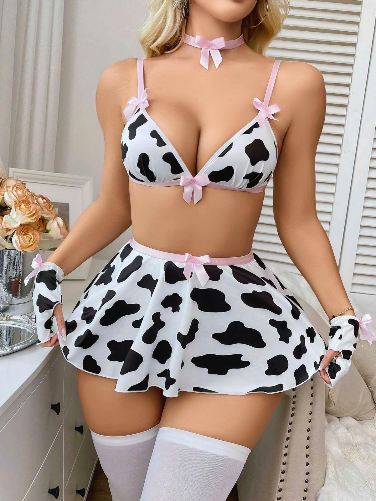 Lencería Sexy Disfraz Conjunto Set Sensual Disfraz De Vaquita Lenceria