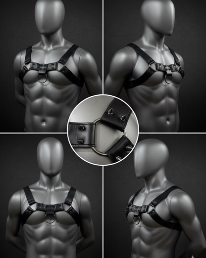 Arnes de Pecho Hombre Ajustable Leather Con Picos Bear Lether Chest Pride
