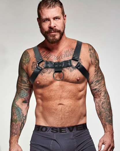 Arnes de Pecho Hombre Ajustable Leather Con Picos Bear Lether Chest Pride