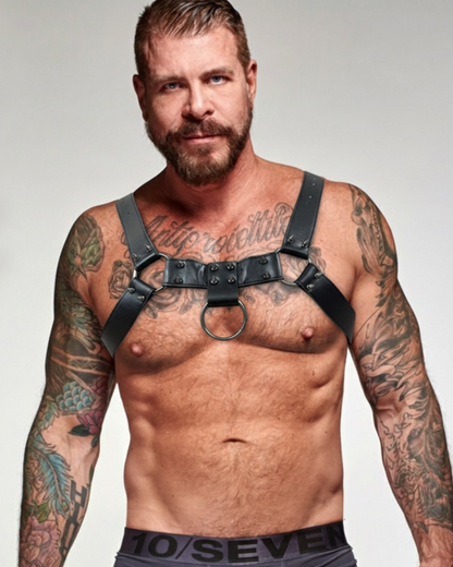 Arnes de Pecho Hombre Ajustable Leather Con Picos Bear Lether Chest Pride