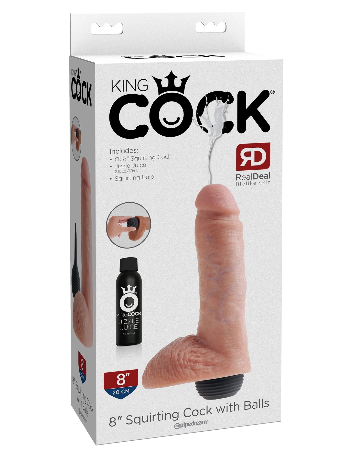 Dildo Grande Grueso Realista Eyacula 20cm King Cock 8 PuLG