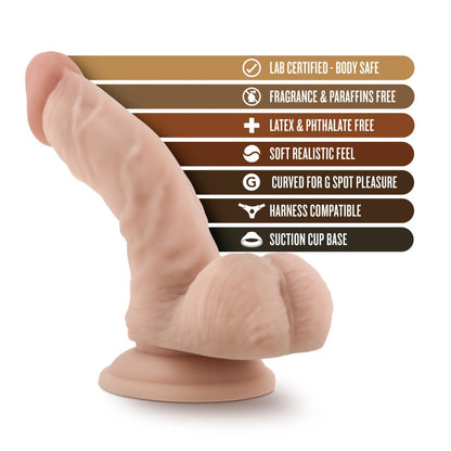 Dildo 18cm Consolador Curvado Flexible Principiante Loverboy - The Boy in Blue - Beige