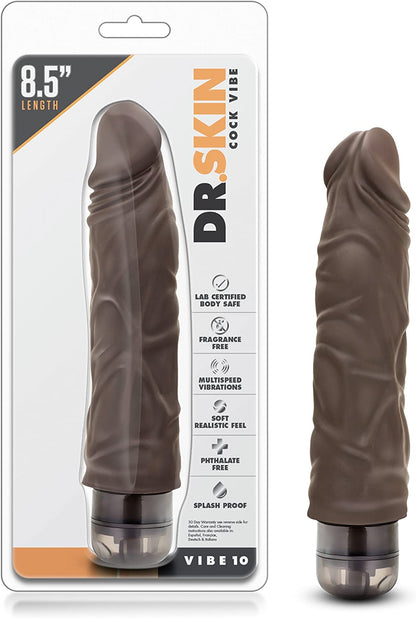 Consolador Dildo Potente Vibrador 20cm Moreno Dr Skin Vibe COCK VIBE 10 - 8.5 INCH VIBRATING COCK - CHOCOLATE