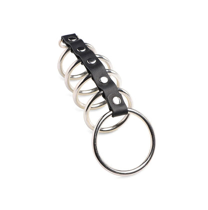 Cock Gear Pene Anillo De Castidad Jaula 5 Anillos Cock Gear Gates of Hell Snakecharmer Cage with D-Ring