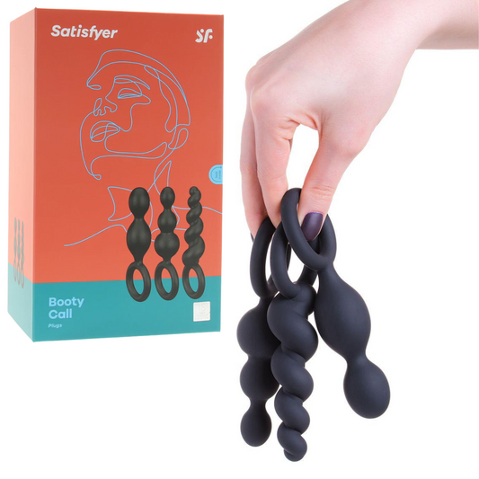 Plug Anal Set Silicon Estimulador Anal Satisfyer Plugs Booty Call (set of 3) (Black)