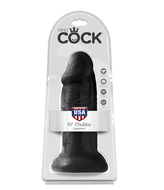 King Cock Chubby Consolador Negro 23cm Gordo Grueso Dildo Suction Base 10"