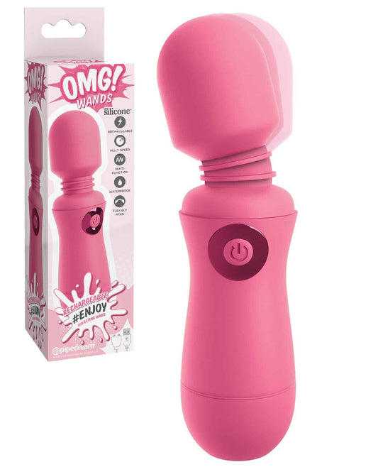 Vibrador Vaginal Potente Masajeador Silicona  OMG! #ENJOY Rechargeable Wand in Rosa