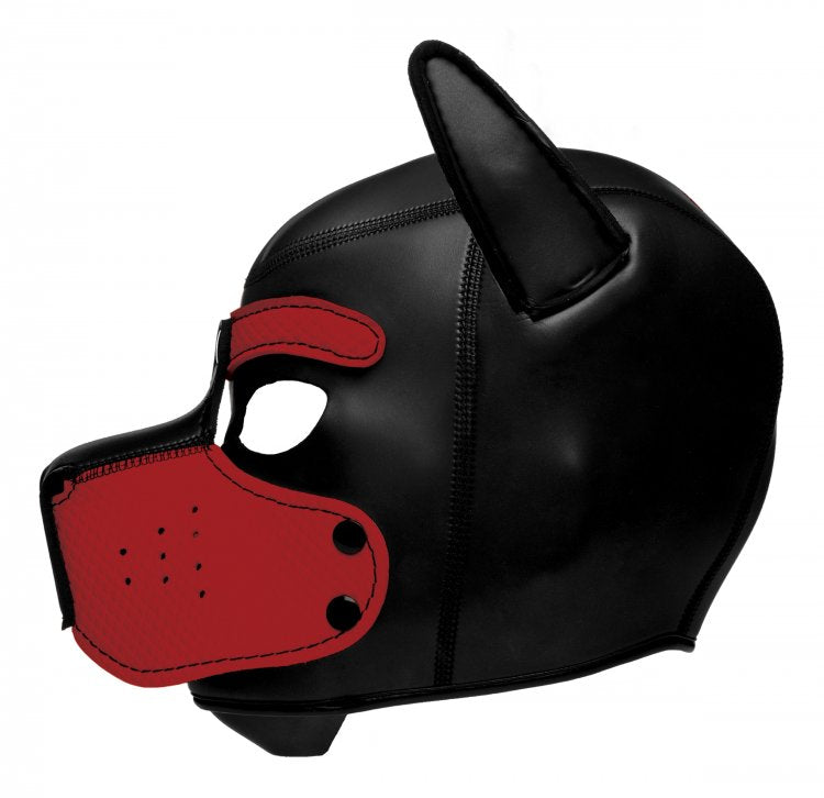 Mascara Perro De Neopreno Suave Disfraz De Perro Cosplay Gay Spike Neoprene Puppy Hood Red