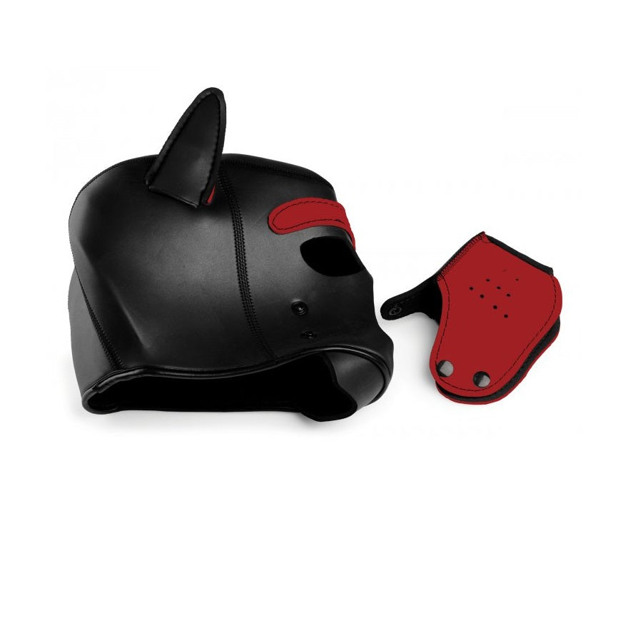 Mascara Perro De Neopreno Suave Disfraz De Perro Cosplay Gay Spike Neoprene Puppy Hood Red