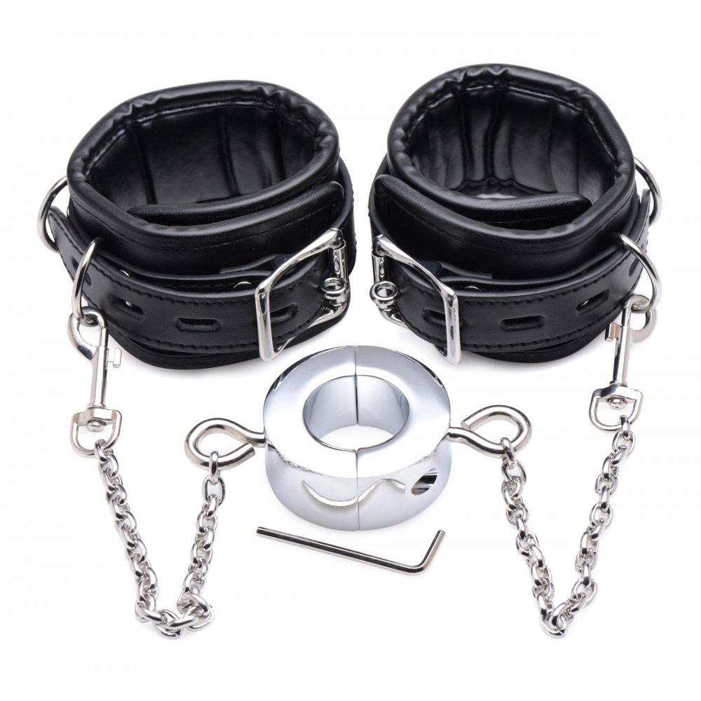 Esposas Testículos Tobillos Bdsm Hardcore Sex Sumiso Master Hells Tether Ball Stretcher Humbler