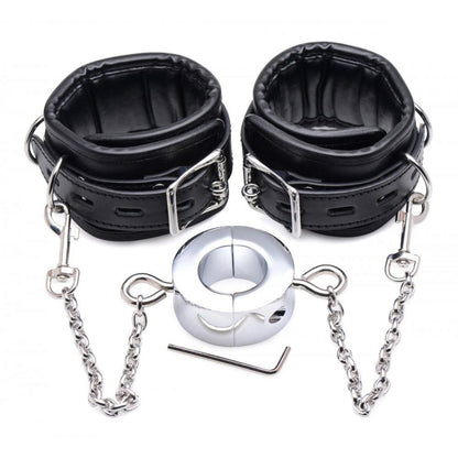 Esposas Testículos Tobillos Bdsm Hardcore Sex Sumiso Master Hells Tether Ball Stretcher Humbler