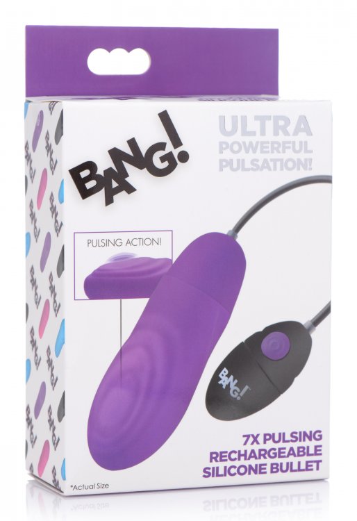 Potente Vibrador Pulsaciones Bala Recargable Silicon Bang! 7X Pulsing Rechargeable Silicone Vibrator