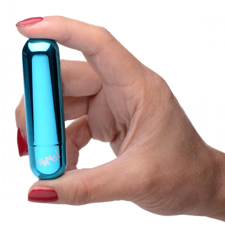 Potente Bala Vibradora Masajeadora Recargable Metallic Bang! 10X Rechargeable Vibrating Metallic Bullet - Blue