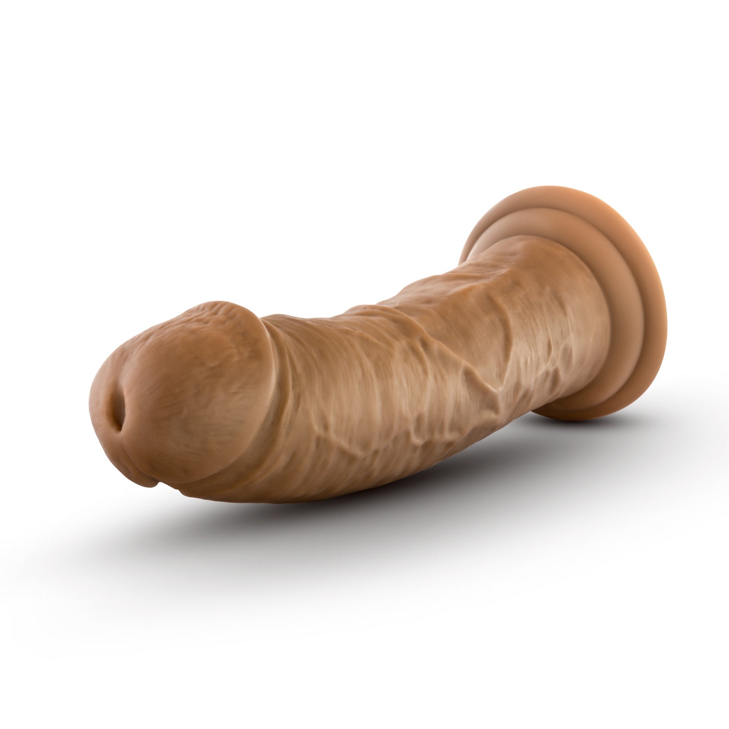 Dildo Moreno Grueso Curvado 20cm Consolador Con Base Dr Skin 8 Inch Cock With Suction Cup - Mocha