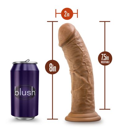 Dildo Moreno Grueso Curvado 20cm Consolador Con Base Dr Skin 8 Inch Cock With Suction Cup - Mocha