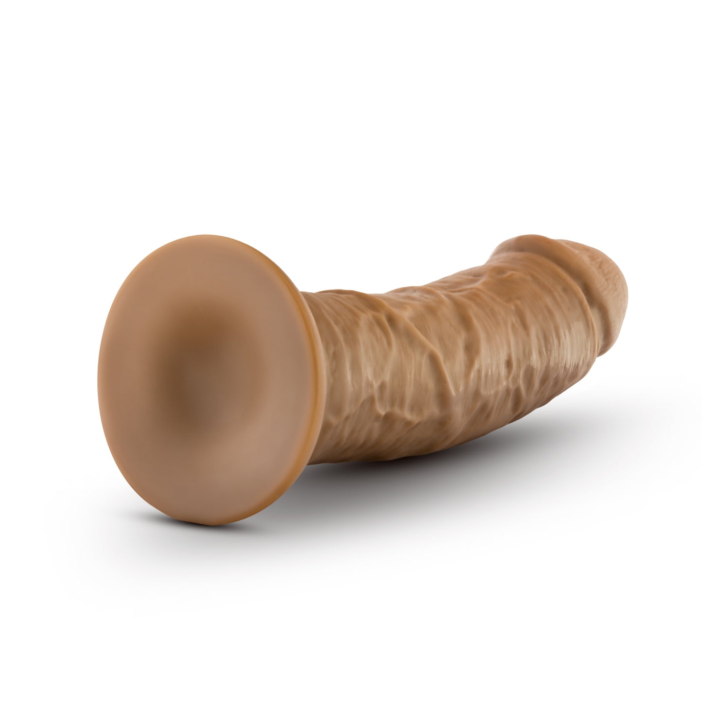 Dildo Moreno Grueso Curvado 20cm Consolador Con Base Dr Skin 8 Inch Cock With Suction Cup - Mocha