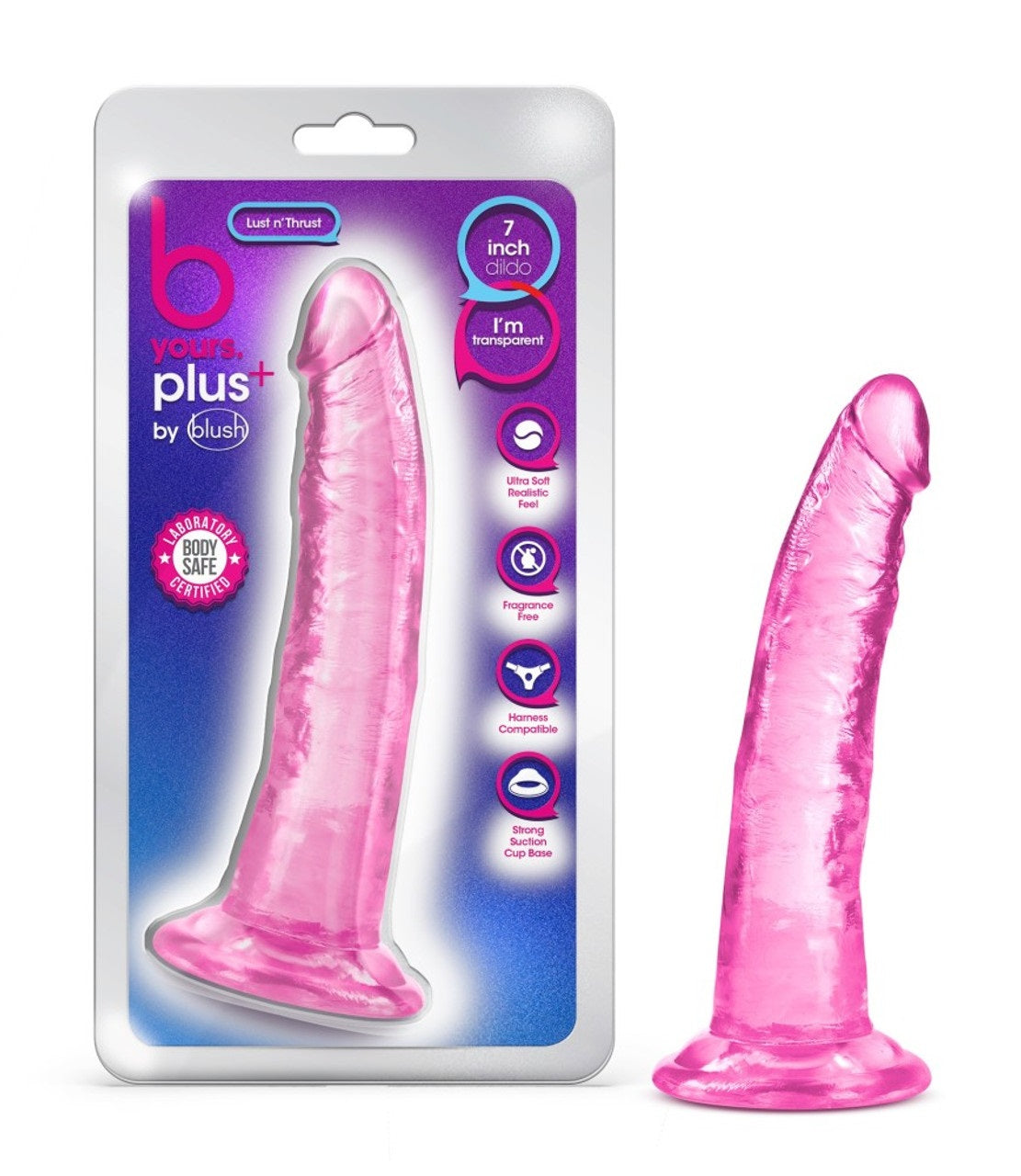 Dildo 17cm Consolador Suave Flexible Fuerte Ventosa B Yours Plus - Lust n’ Thrust - Pink